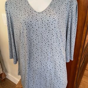 Adrianna Papell Light Blue Patterned Blouse